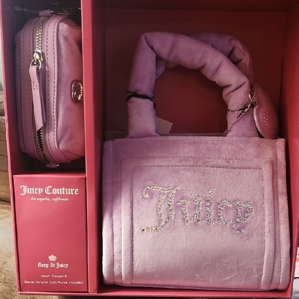 Juicy Couture Pink Clutch and Wristlet Set